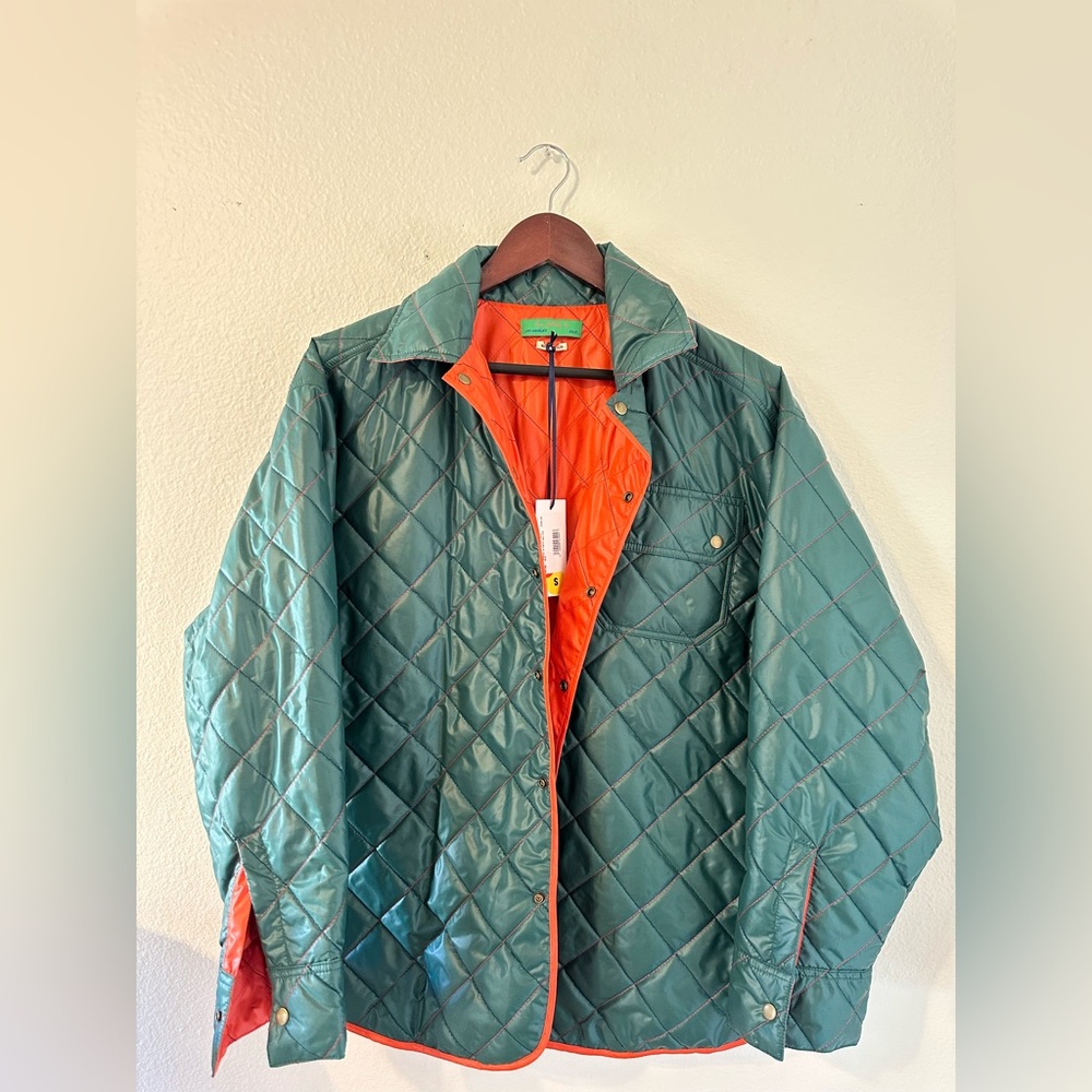 Clare V Jacque Spruce & Poppy Quilted Nylon Jacket- NWT